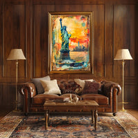 Statue Of Liberty New York City Poster Vintage Wall Art