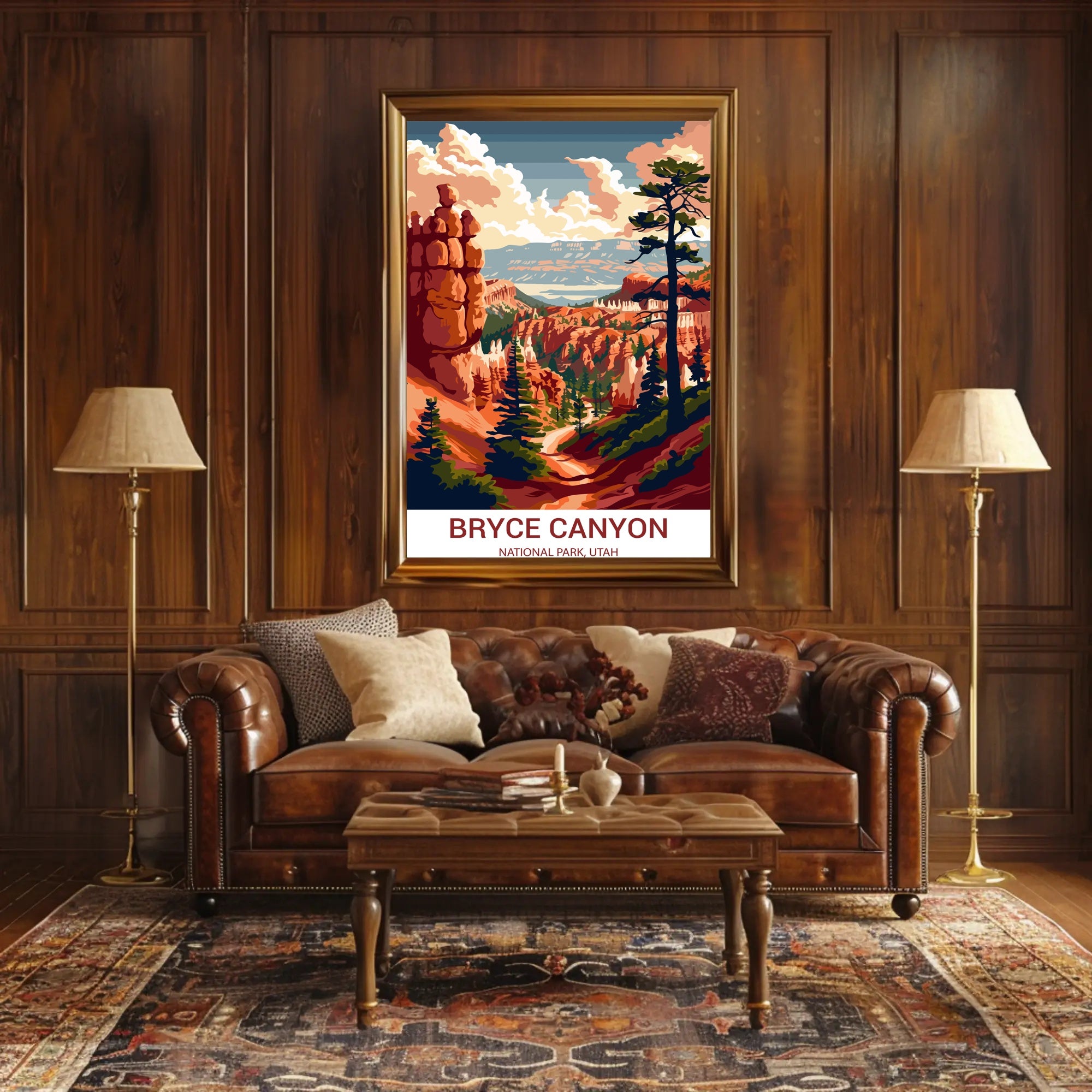 Bryce Canyon Illustrated Print: Stunning National Park Poster