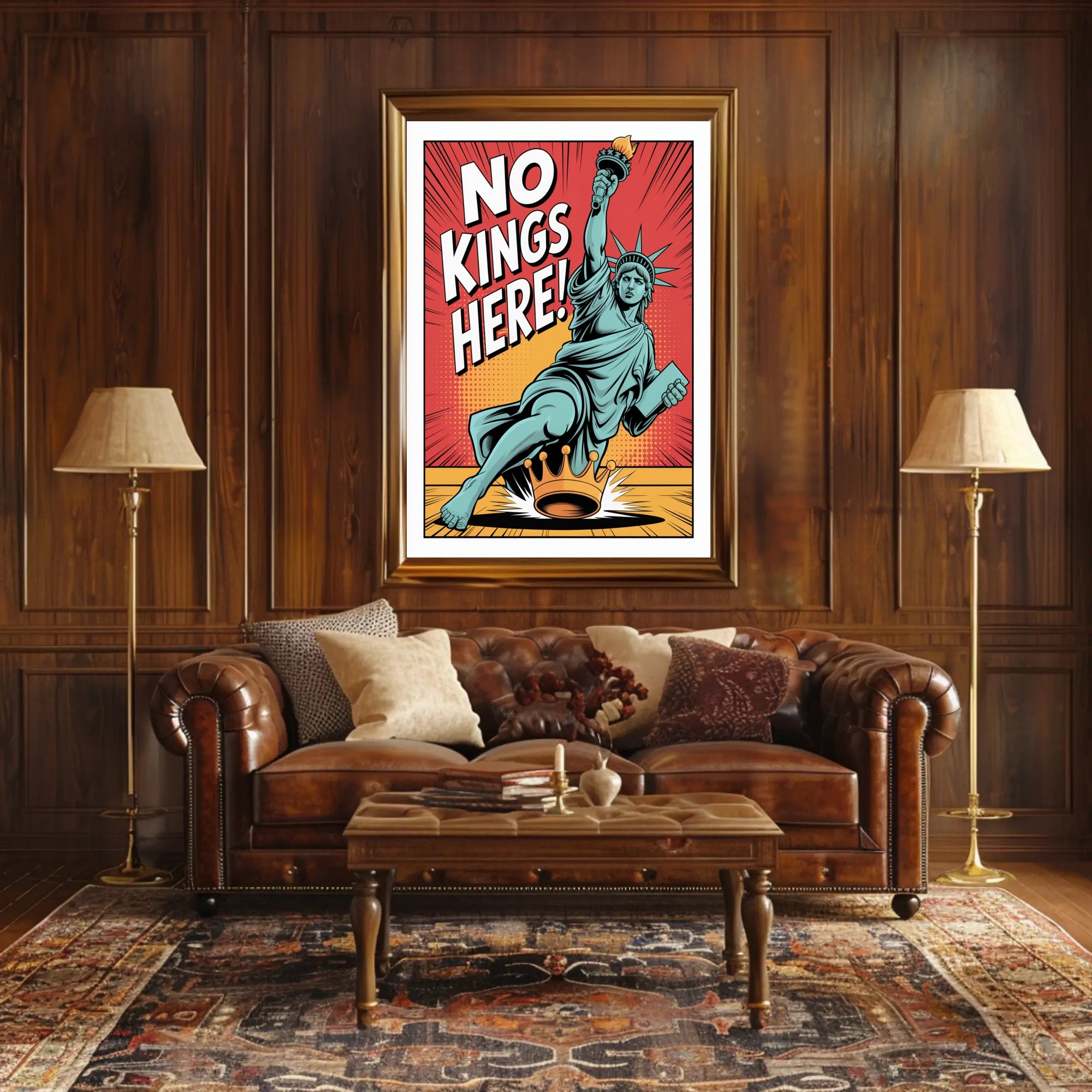 Lady Liberty Crushes Crown Political or Propaganda Poster