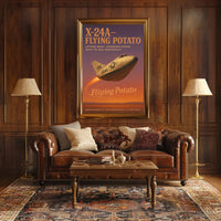 Flying Potato Experimental Aviation Humor Futuristic Sci-Fi Poster