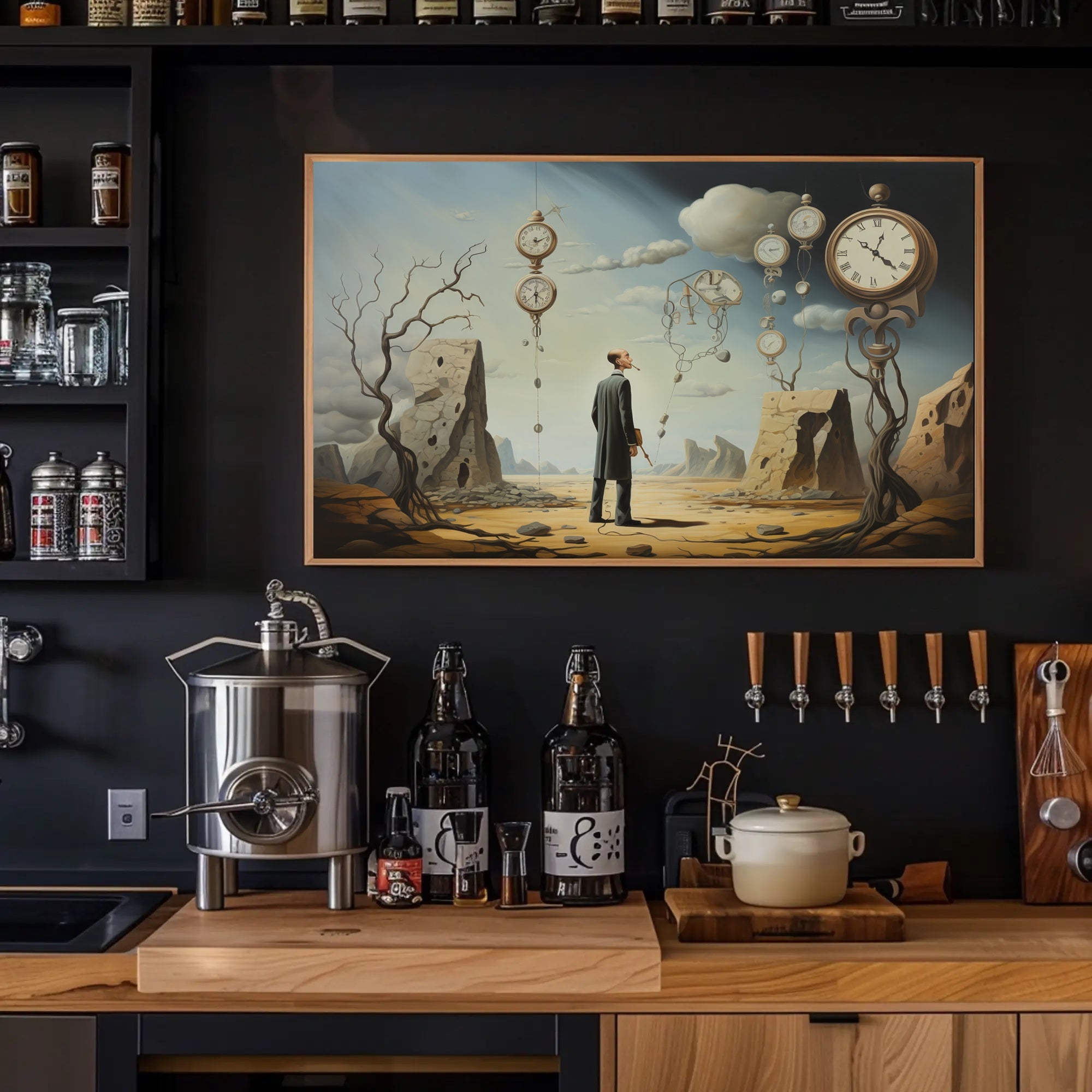 Surreal Dreamscape Timepiece Artistic Poster