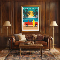 Laguna Beach California Retro Travel Poster