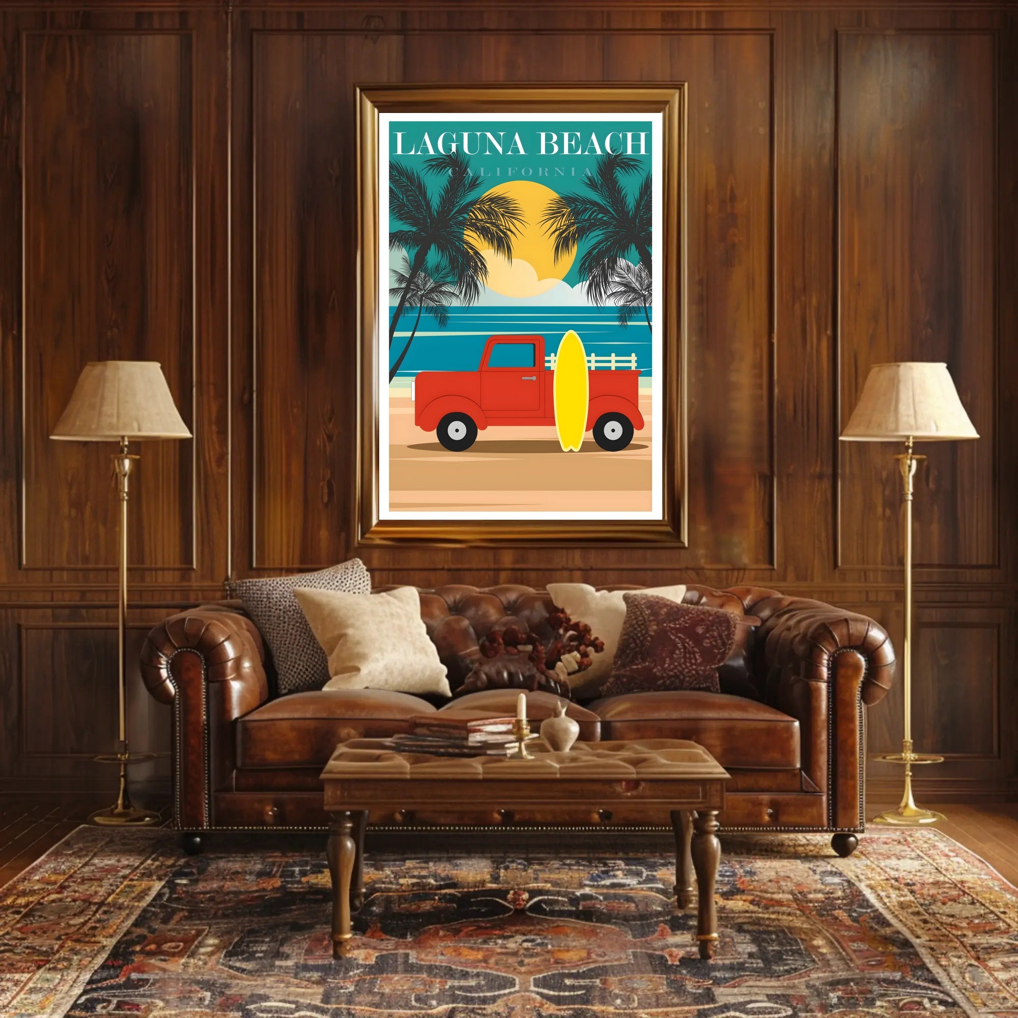 Laguna Beach California Retro Travel Poster