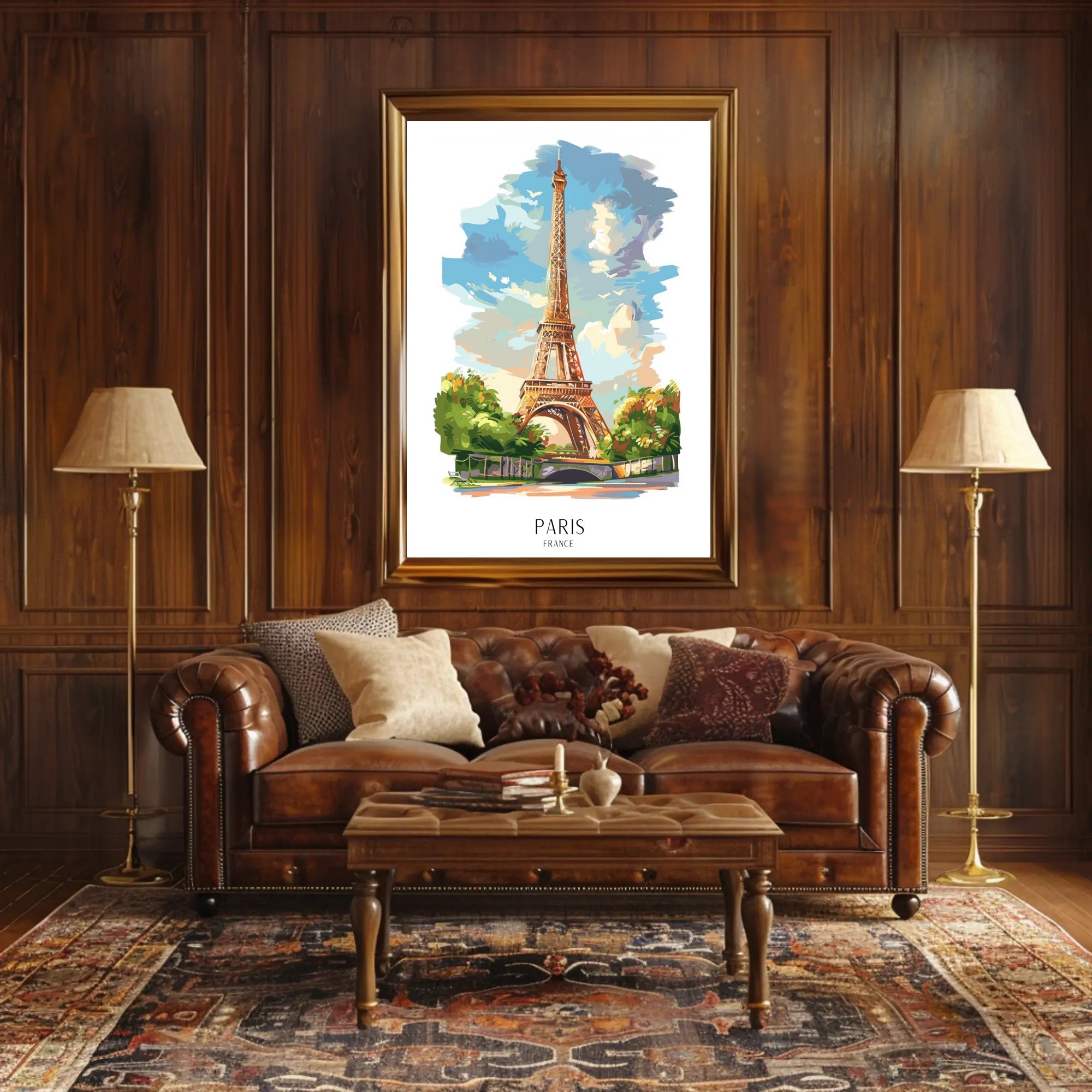 Eiffel Tower Parisian Scenery Art: Travel Poster PosterGoat