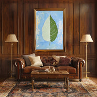 Dual Nature Leaf Modern Abstract Poster Print