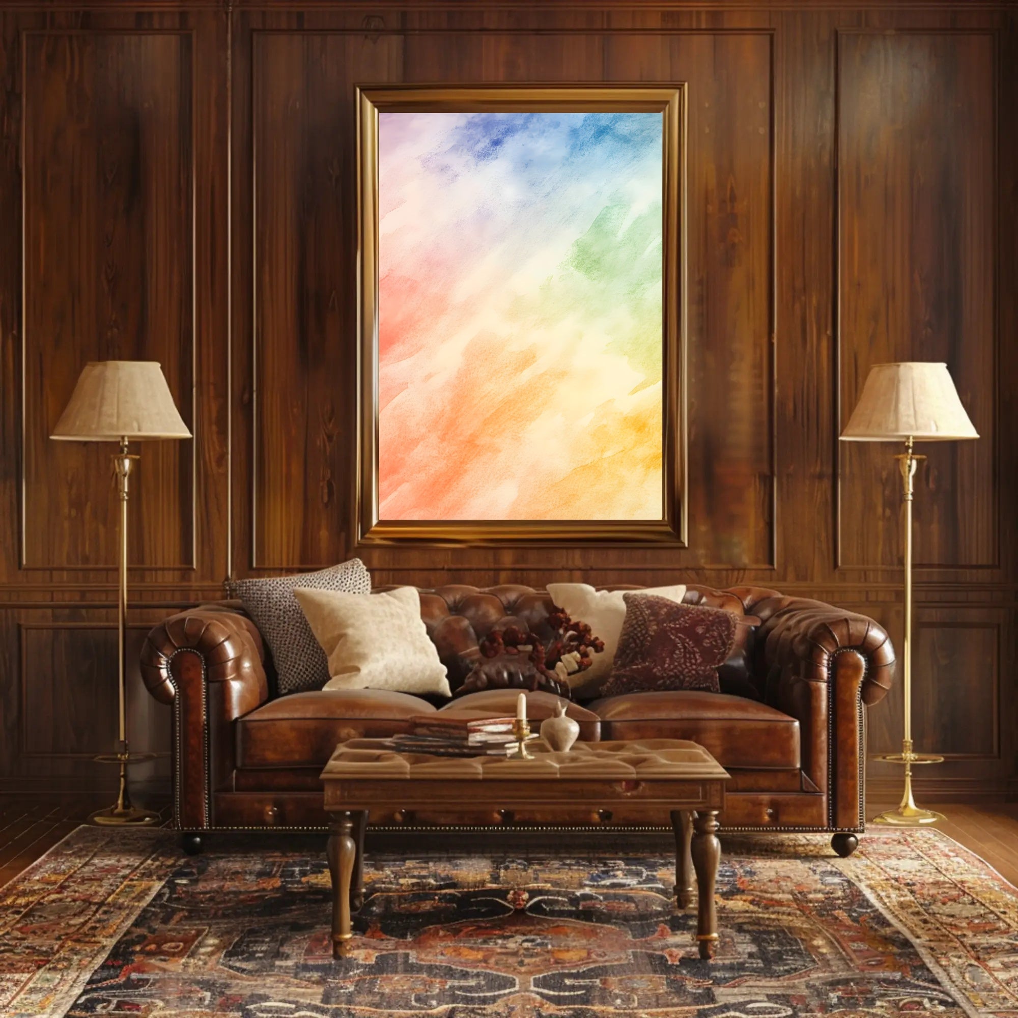 Watercolor Abstract Poster Colorful Modern Wall Art