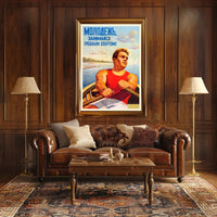 Rowing Strength Vintage Soviet Propaganda Sports Poster
