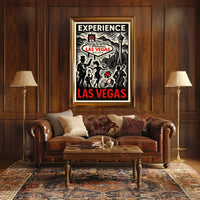 Las Vegas Poster Vibrant Neon Nightlife Wall Decor Fans