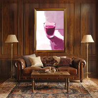 Glass Of Red Abstract Poster Wall Art Print
