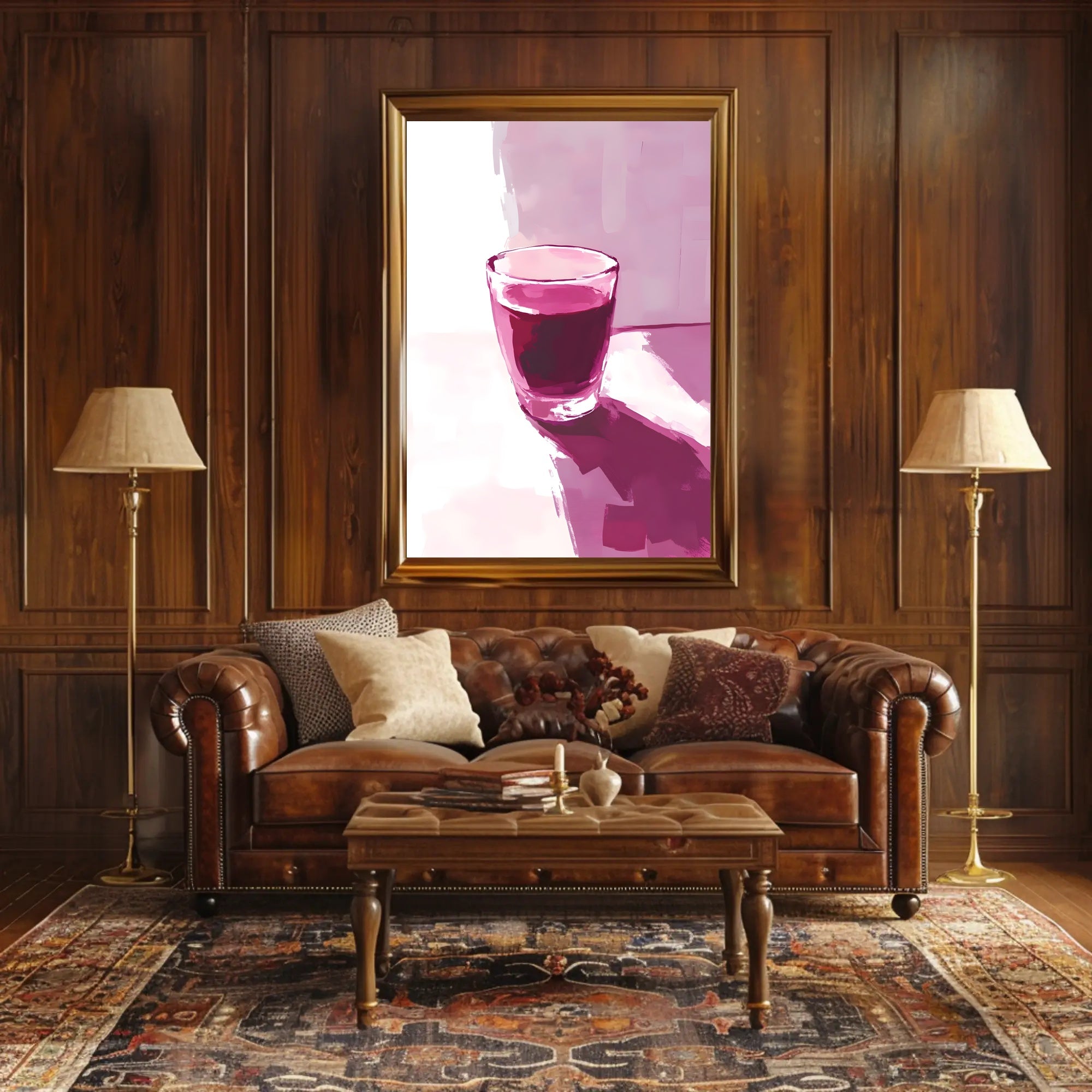 Glass Of Red Abstract Poster Wall Art Print