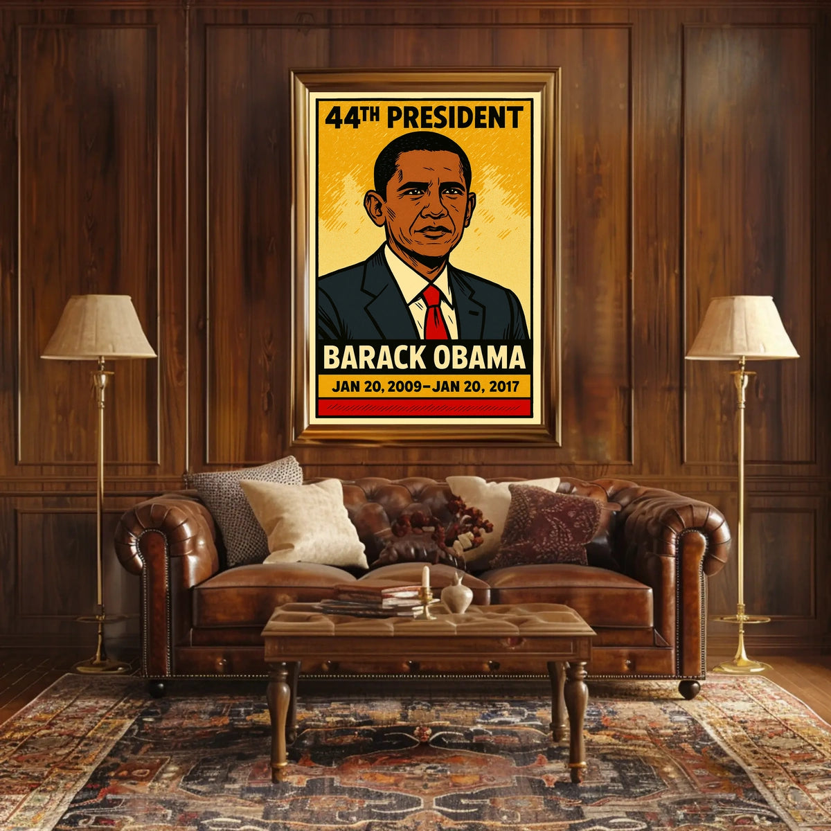 Barack Obama 44th President of the United States Inked Comic Style Poster