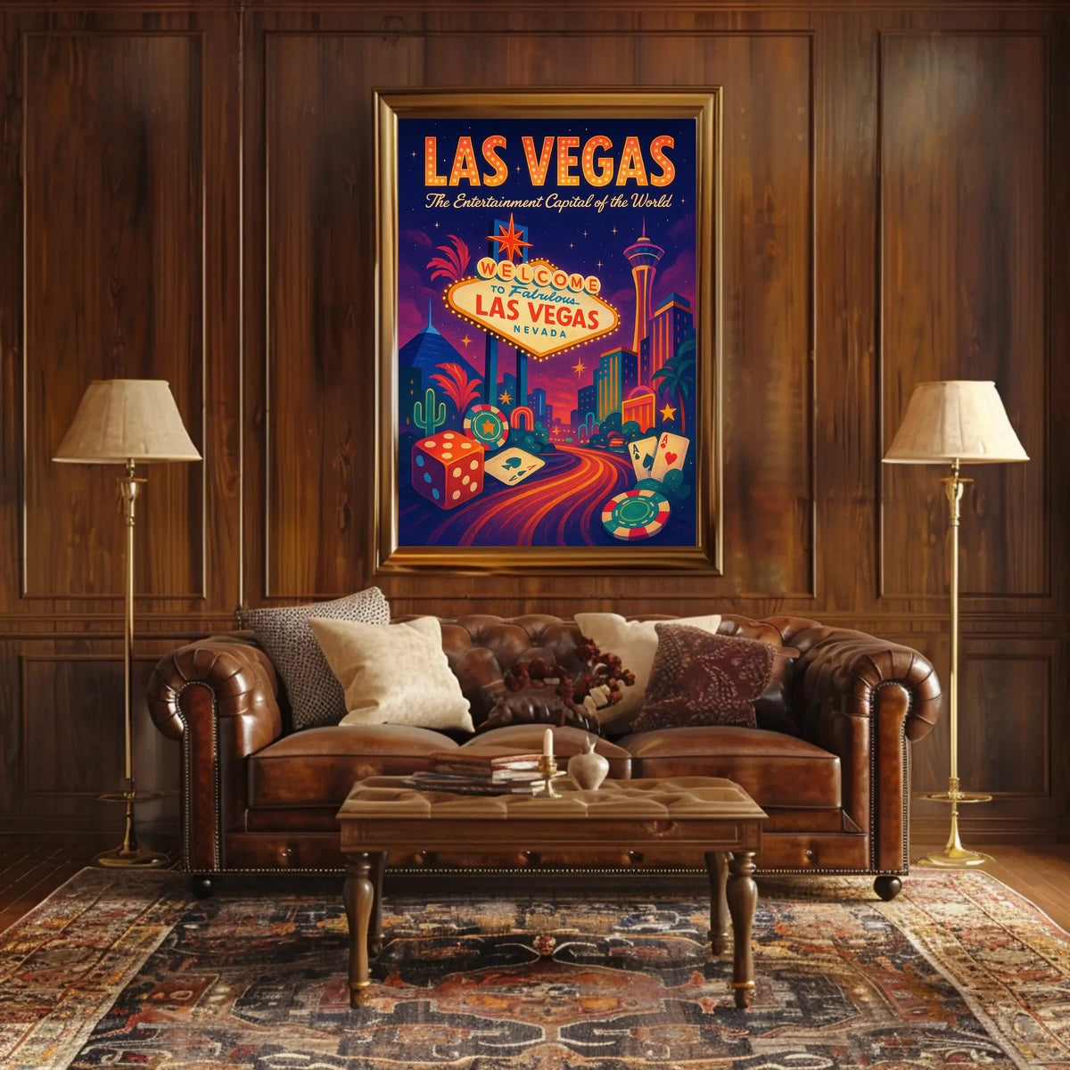 Las Vegas Poster Entertainment Capital Wall Art for Fans