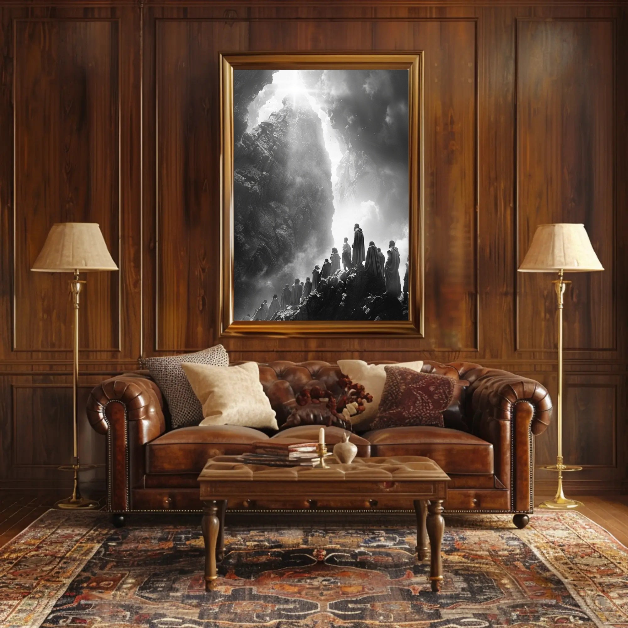 Aurora Lighthouse Seascape: Mystical Nighttime Poster PosterGoat