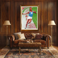 Mid-20th Century Soviet Sports Motivational Poster