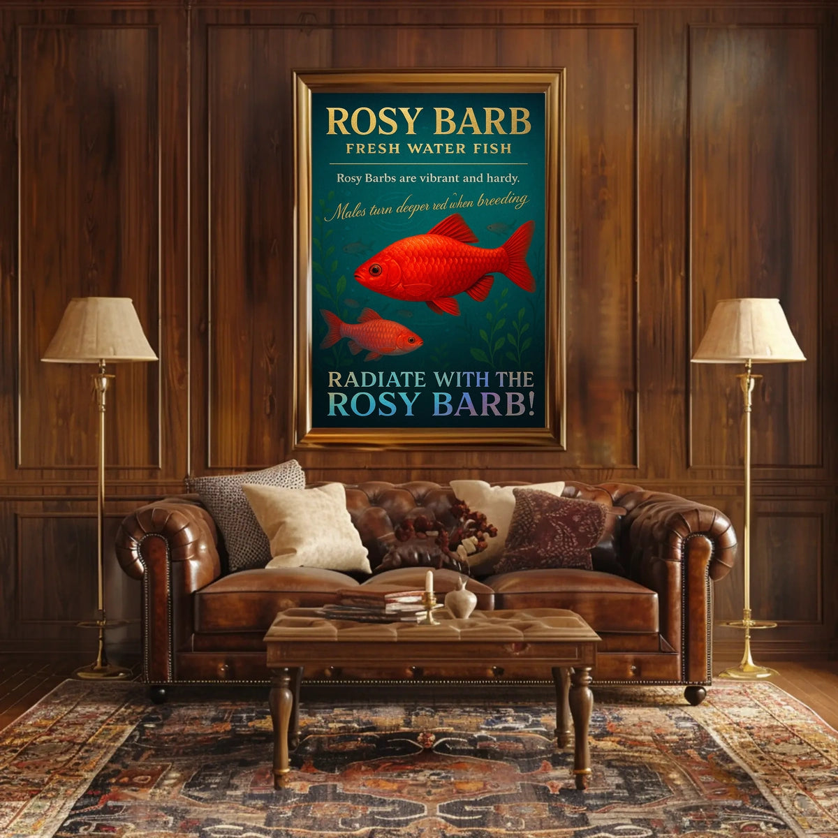 Rosy Barb Freshwater Fish Poster