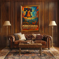 Pennsylvania Keystone of the Nation Poster Patriotic Decor