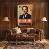 George H. W. Bush 41st President of the United States Street Art Mashup Poster