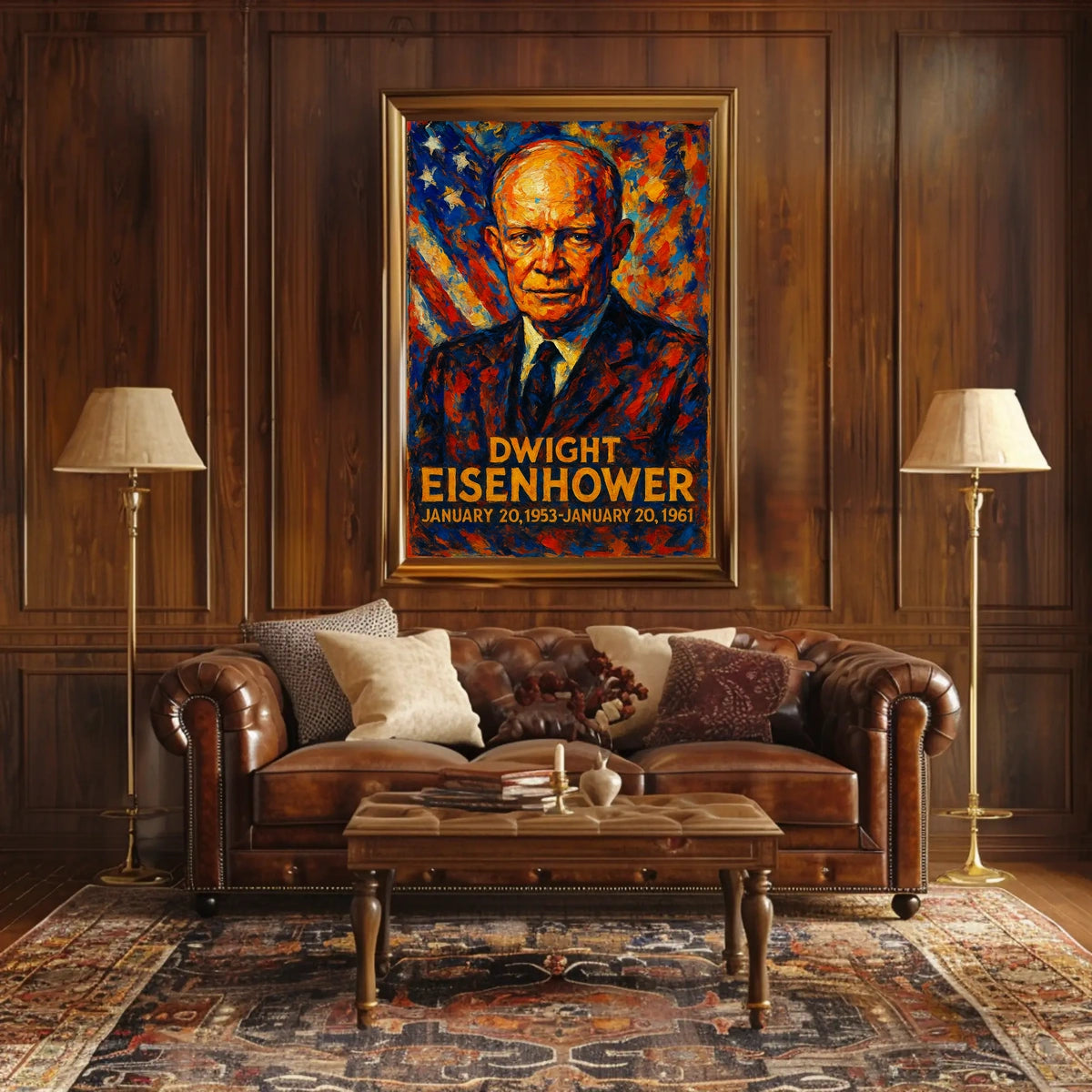 Dwight D. Eisenhower 34th President of the United States Glitch Hop Art Poster