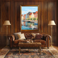 Copenhagen Nyhavn Waterfront Scene Urban or Cityscape Poster