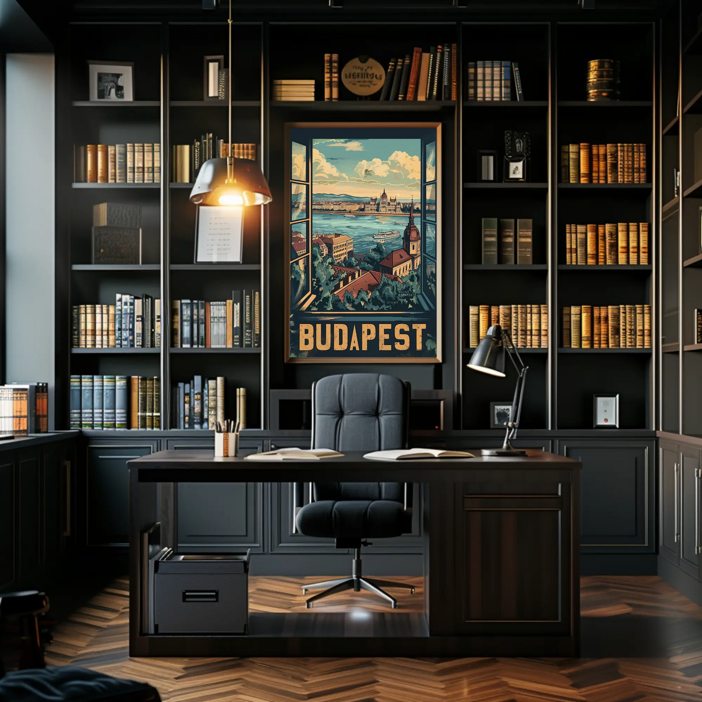 Budapest Window View Travel Poster