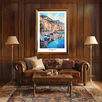 Monaco Harbor Impressionistic Style Travel Poster PosterGoat