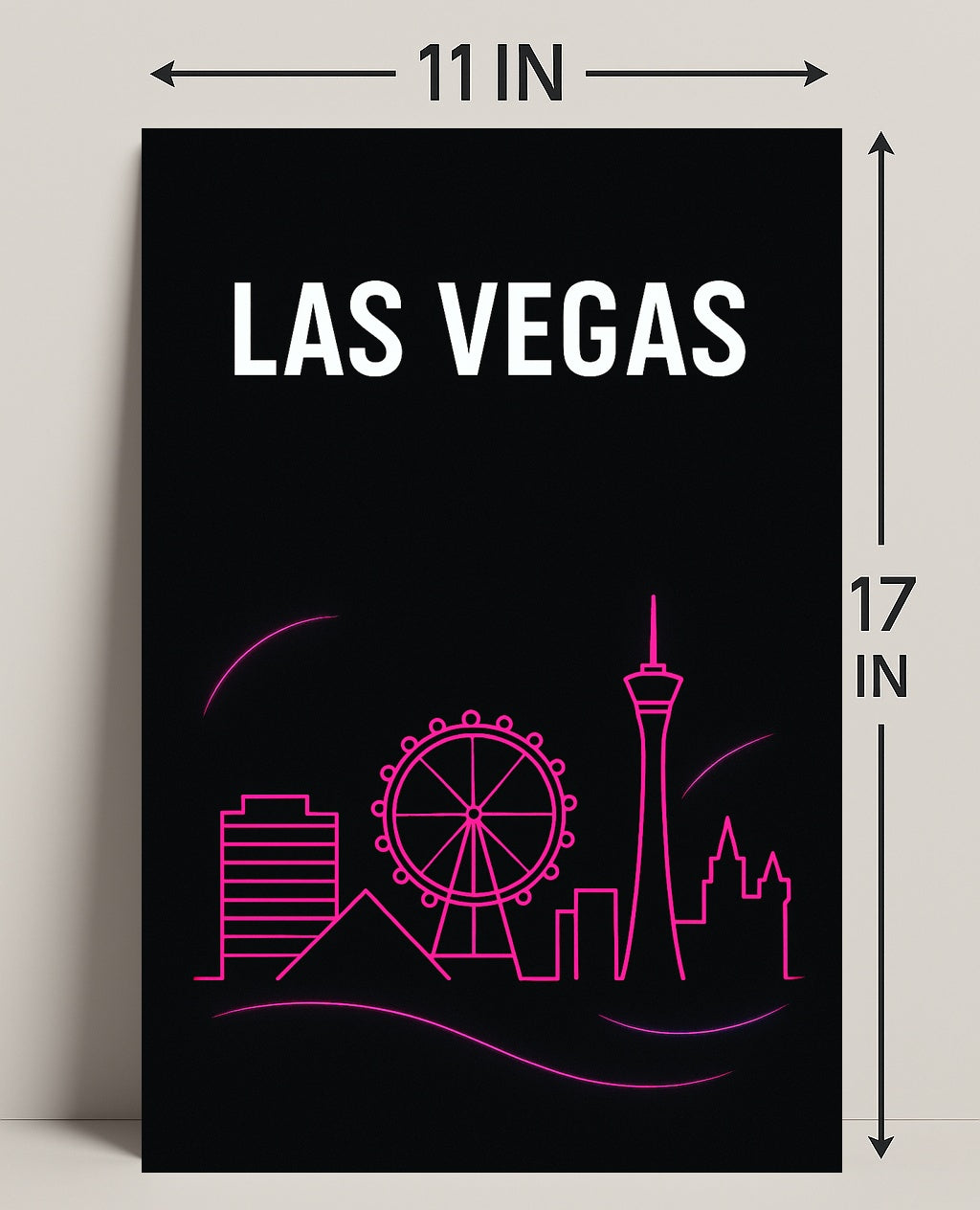 Las Vegas Neon Skyline Poster PosterGoat