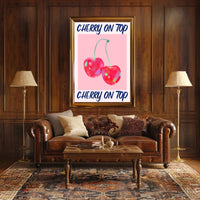 Cherry Delight: Vibrant Abstract Art Piece - Artistic Poster PosterGoat