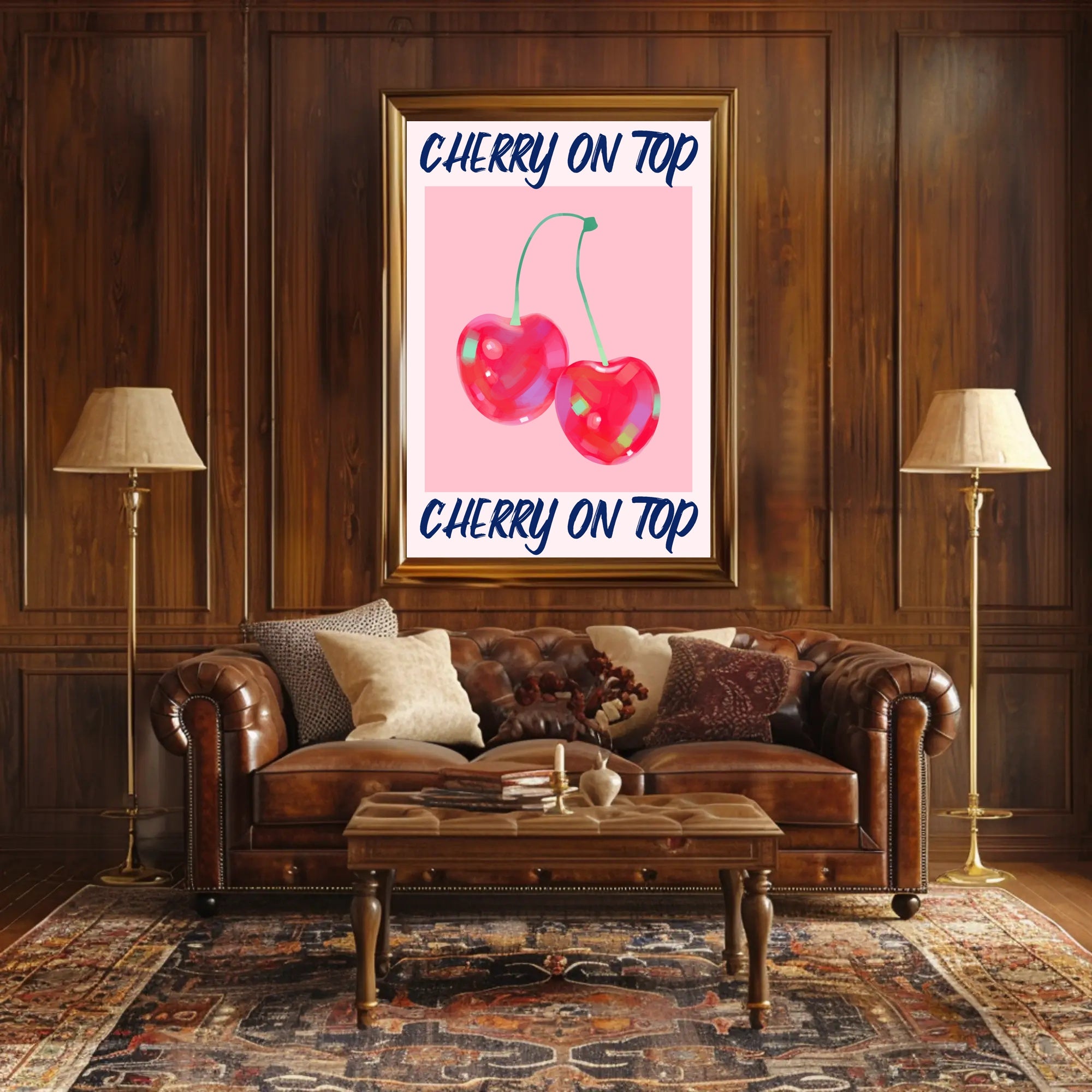 Cherry Delight: Vibrant Abstract Art Piece - Artistic Poster PosterGoat