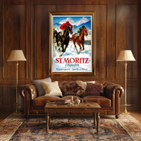 St. Moritz Adventure Vintage Winter Sports Travel Poster PosterGoat