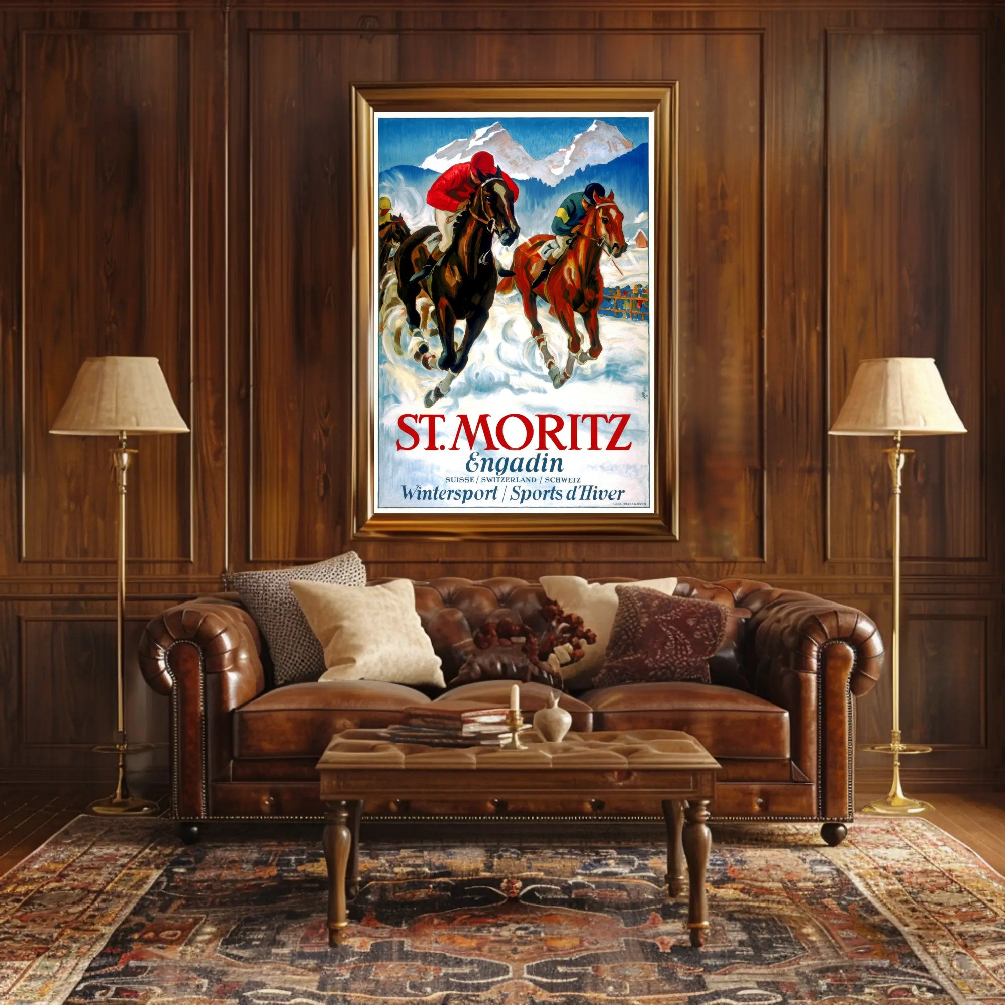 St. Moritz Adventure Vintage Winter Sports Travel Poster PosterGoat