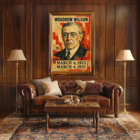 Woodrow Wilson 28th President of the United States Layered paper Collage Poster