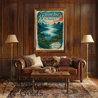 Greenland Glacier Adventure Sunrise Travel Poster