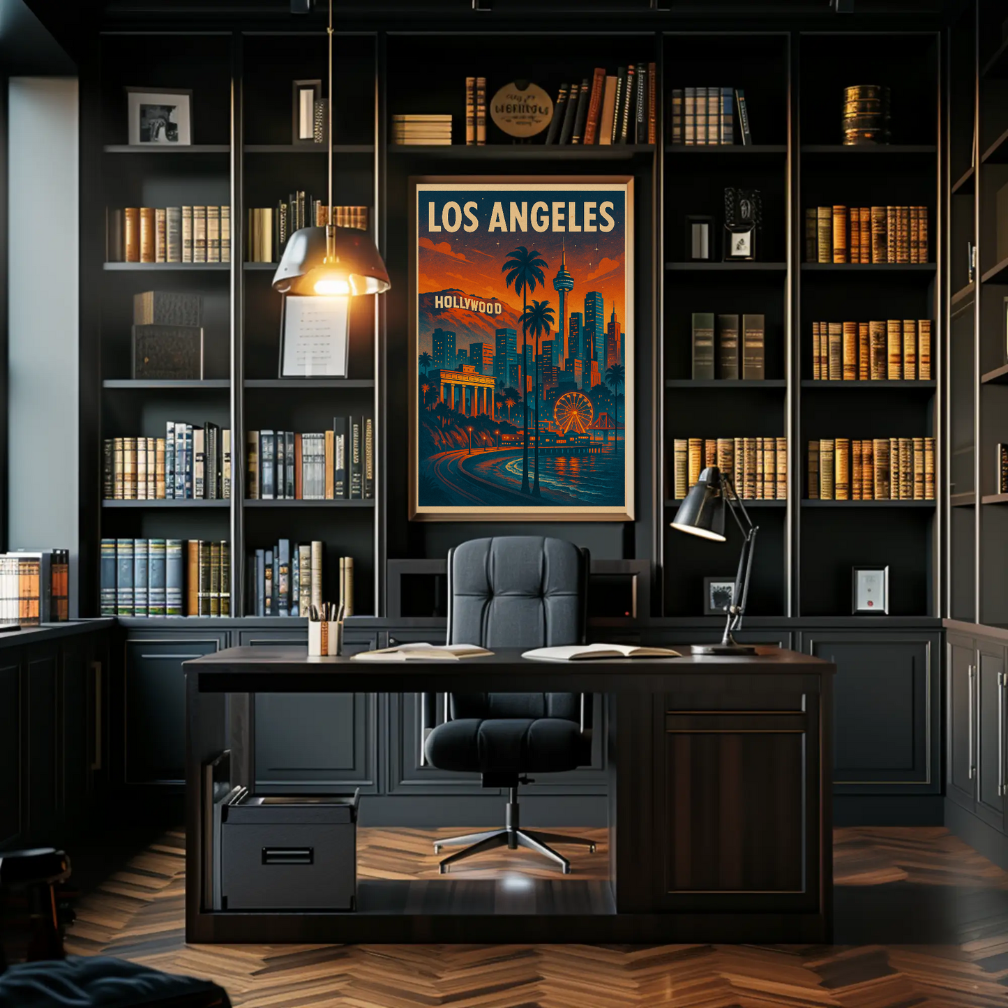 Los Angeles Hollywood Sunset Travel Poster