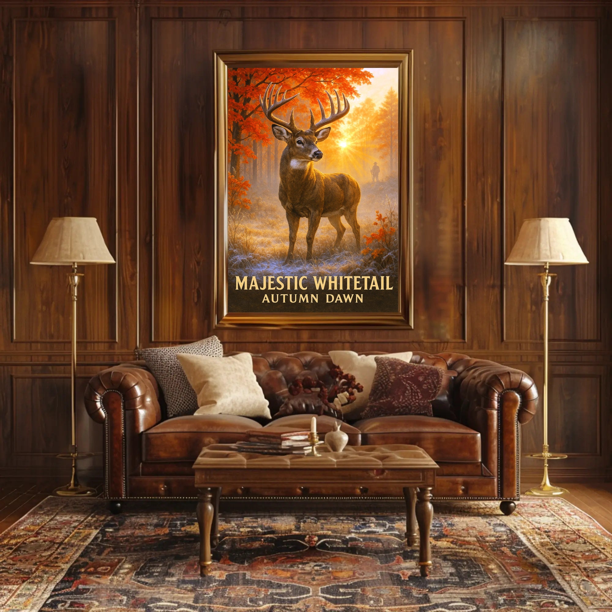 Majestic Whitetail Autumn Dawn Poster PosterGoat