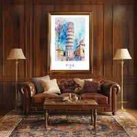 Leaning Tower of Pisa Art Travel Poster PosterGoat