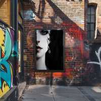 Striking Surreal Portrait Black & White Artistic Poster PosterGoat