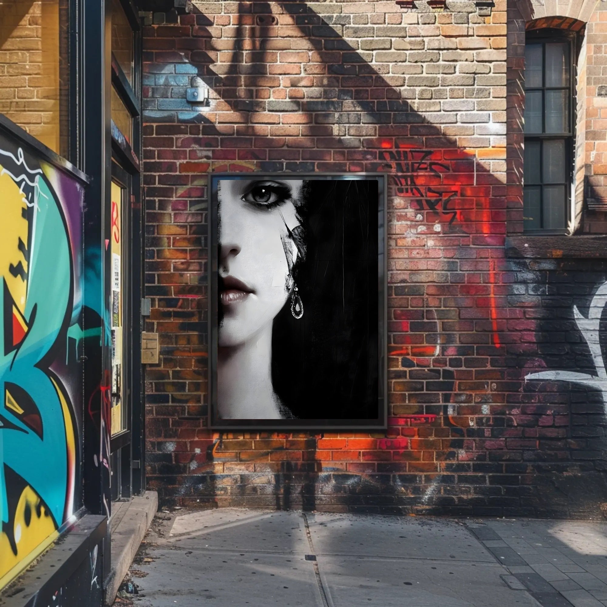 Striking Surreal Portrait Black & White Artistic Poster PosterGoat