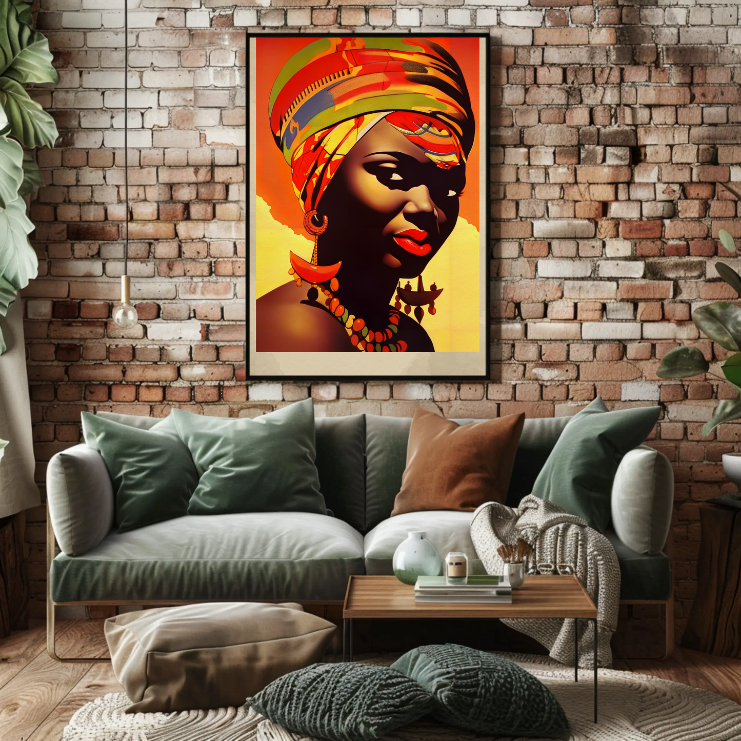 Bold African Woman Closeup Tribal Style Travel Poster