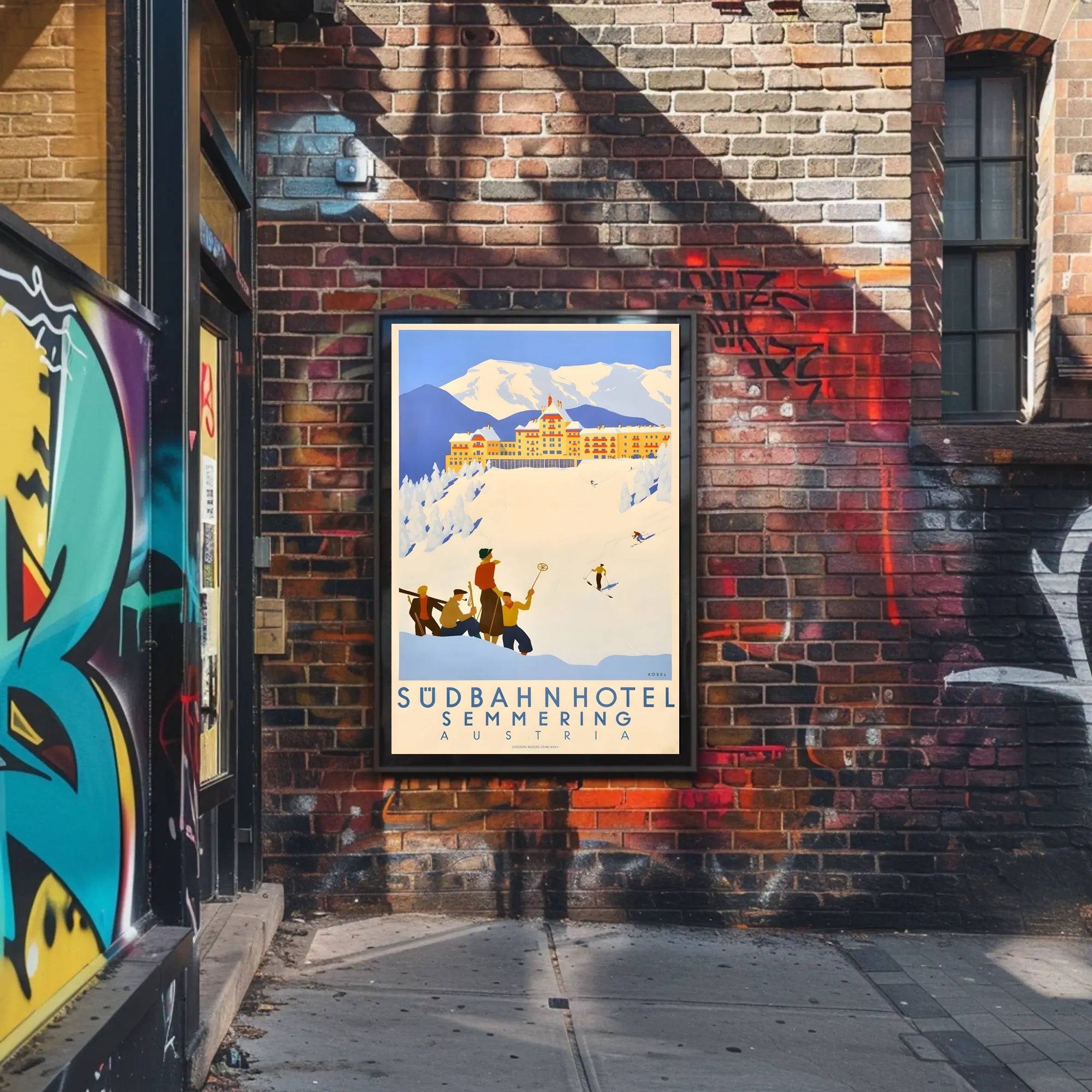 Semmering Ski Adventure Vintage Travel Poster PosterGoat