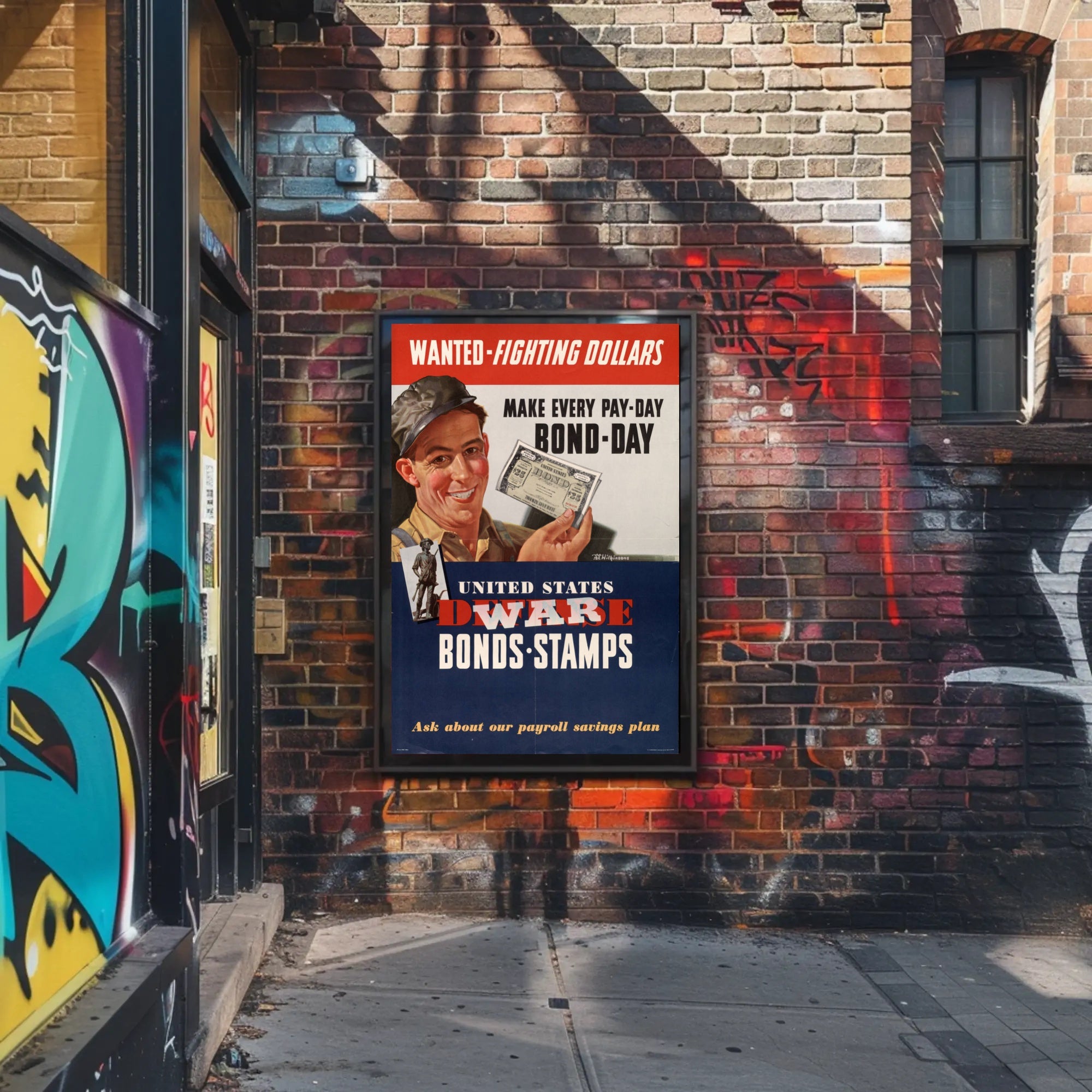 Wanted Fighting Dollars Vintage Poster Art Print for Home Decor PosterGoat