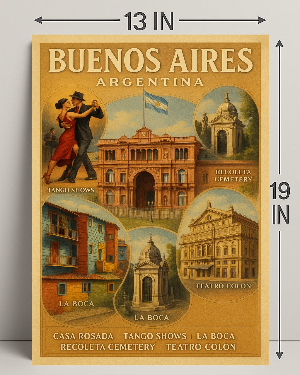 Buenos Aires Vintage Travel Poster Wall Art PosterGoat