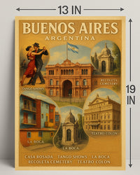Buenos Aires Vintage Travel Poster Wall Art PosterGoat