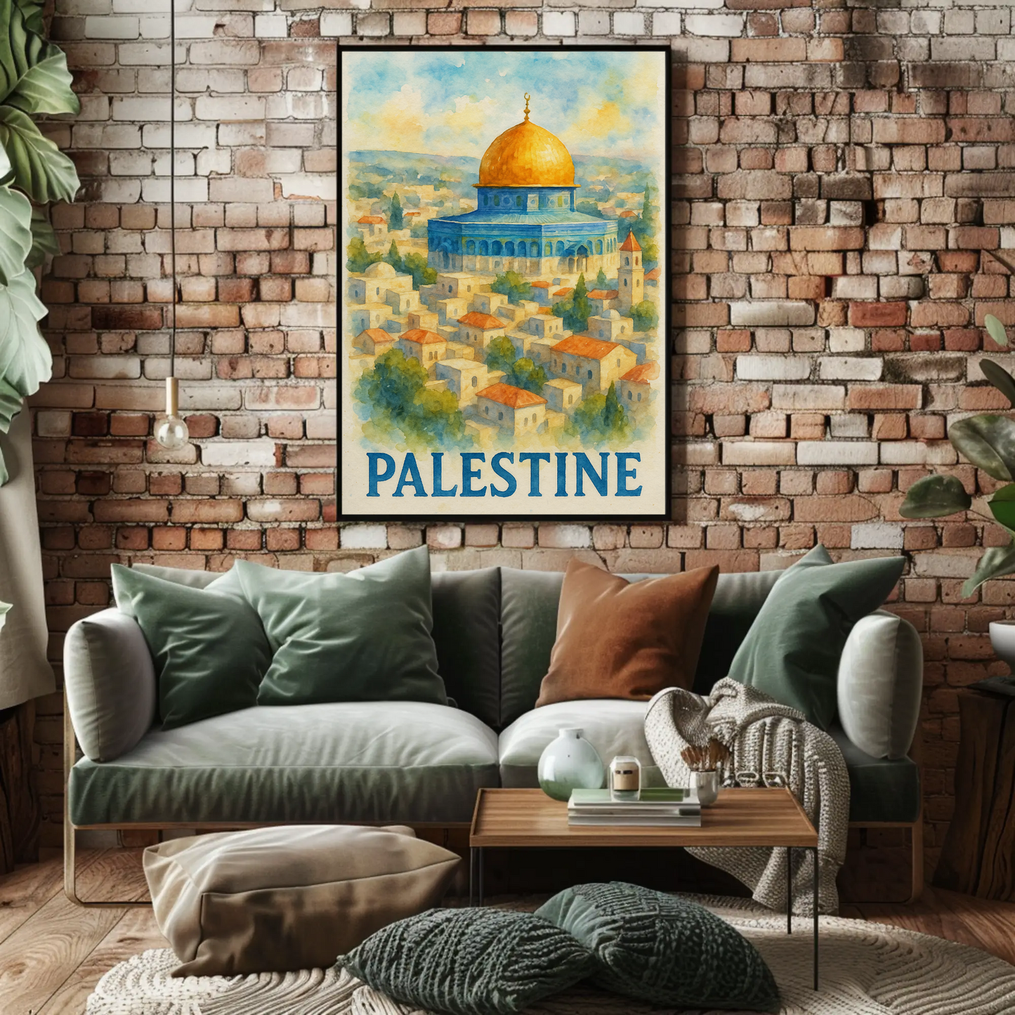 Palestine Dome Over Hills Travel Poster