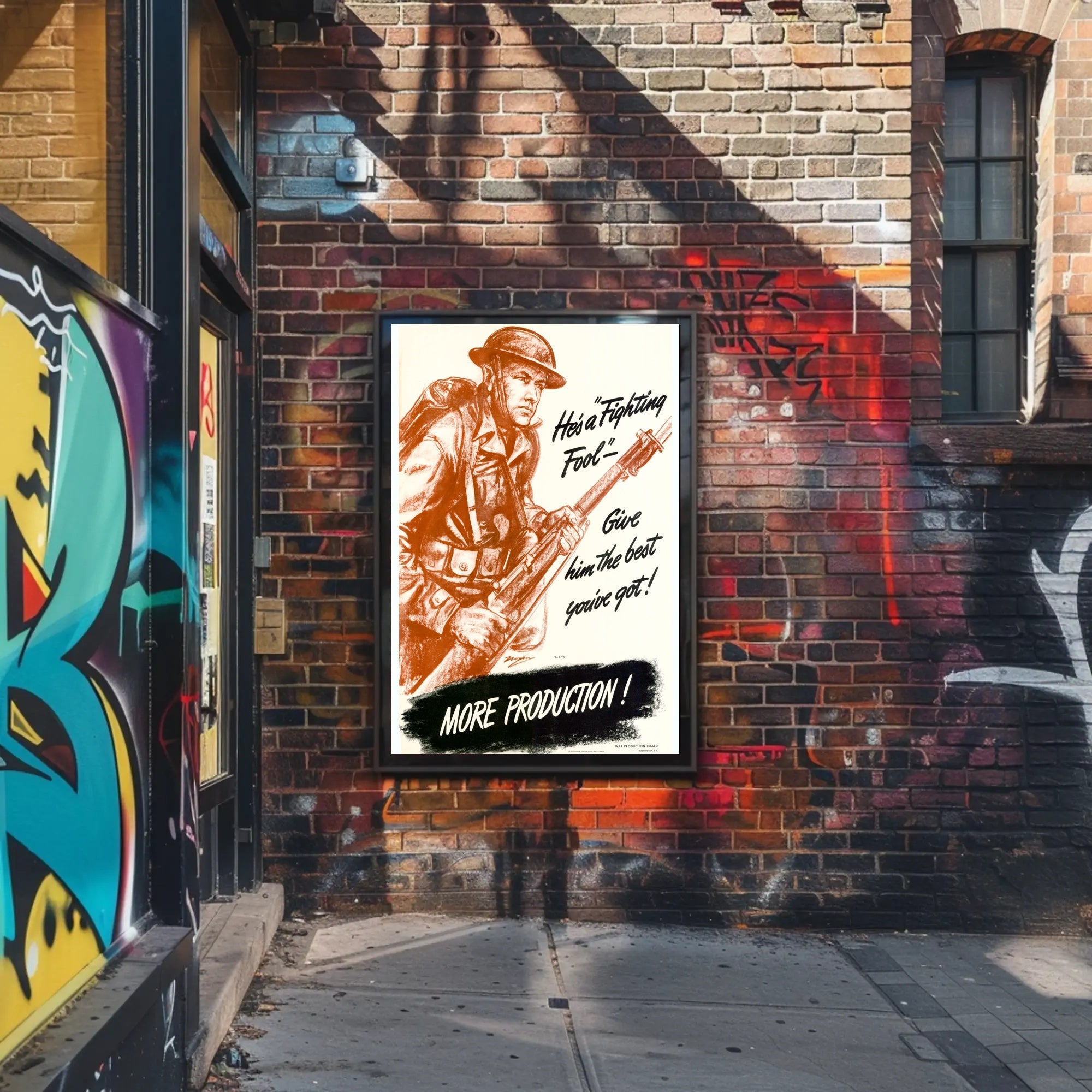 Vintage He’s a Fighting Fool WWII Poster