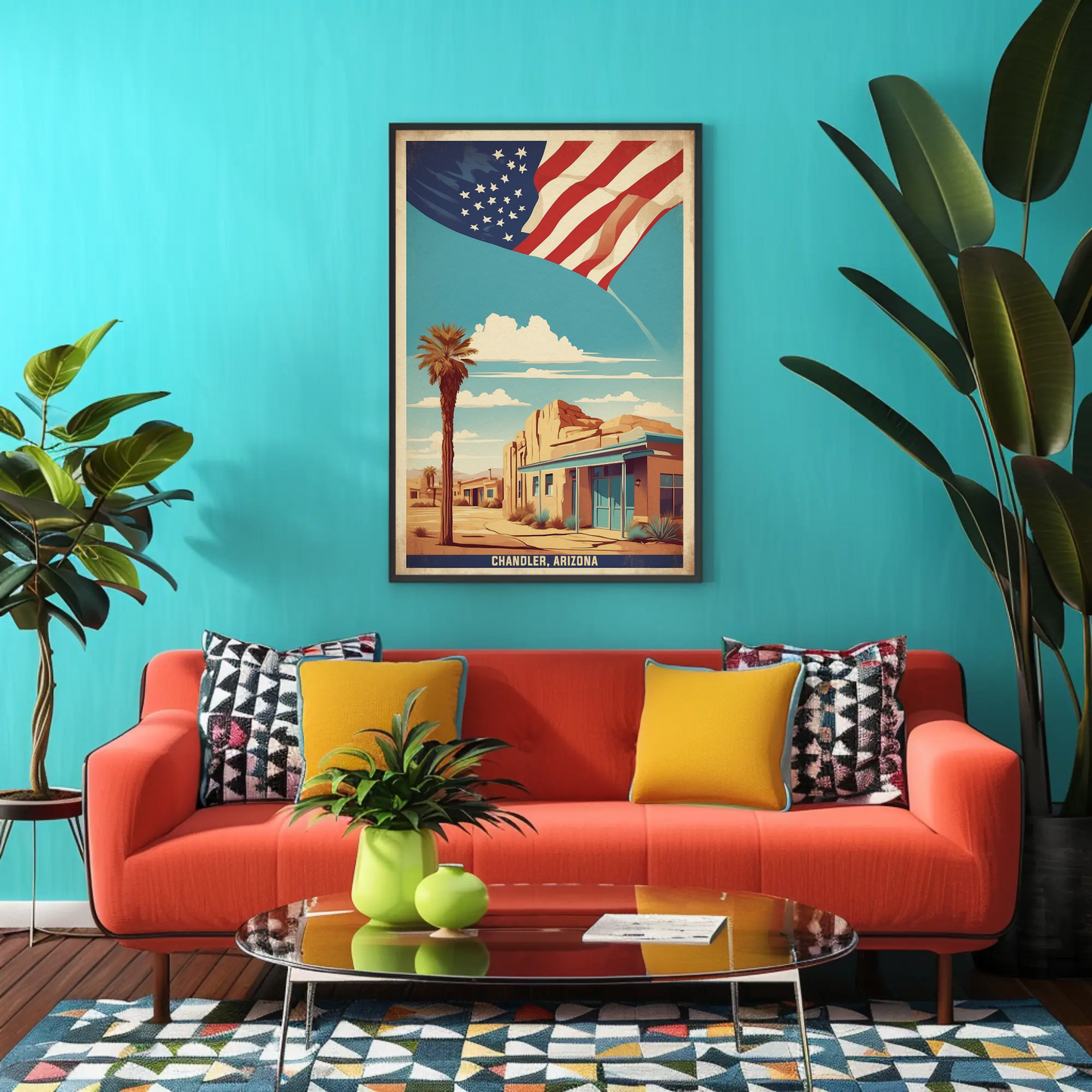 Chandler Arizona American Pride Vintage Travel Poster