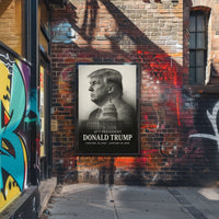 Trump Guardian Democracy Grayscale Portrait Capitol Dome American Flag Classical Art Poster