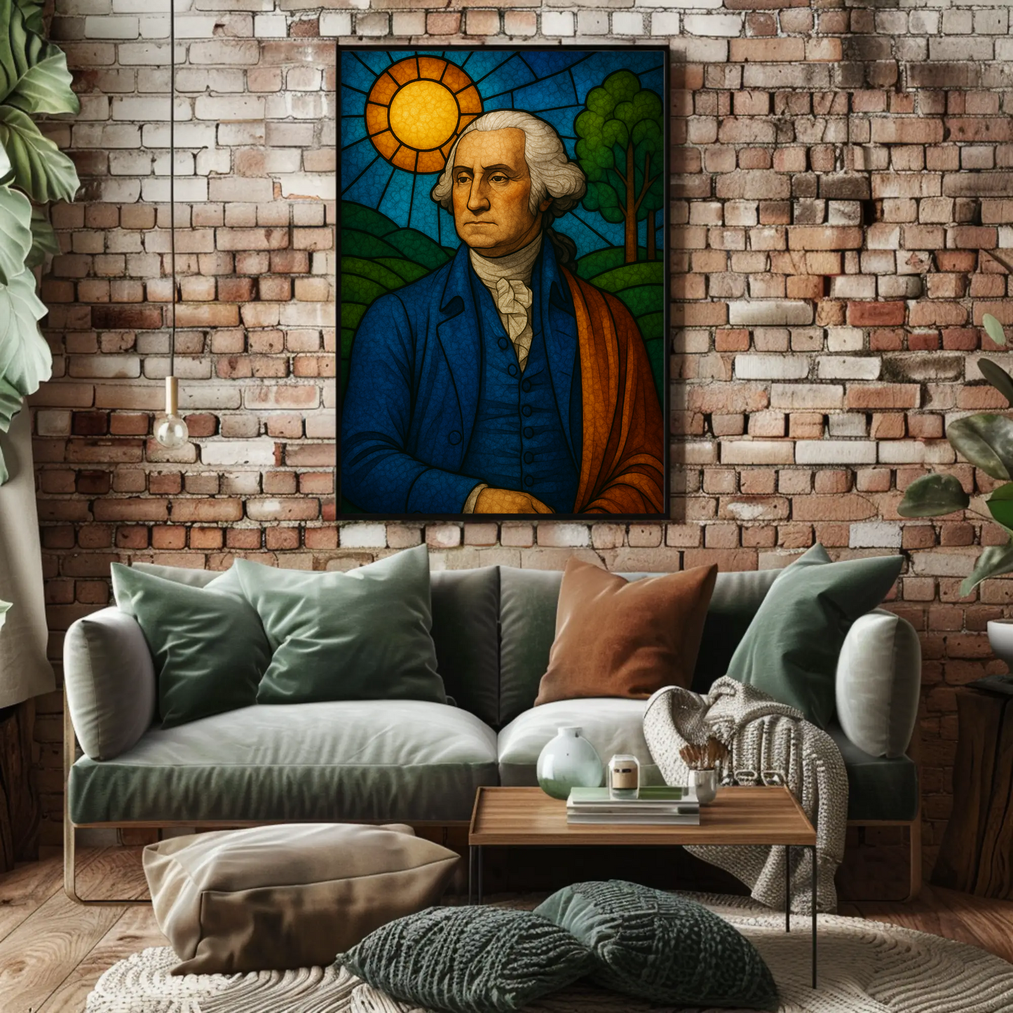George Washington Stained Glass Tribute Poster