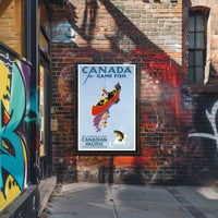 Fishing Adventure in Canada Vintage Travel Poster PosterGoat