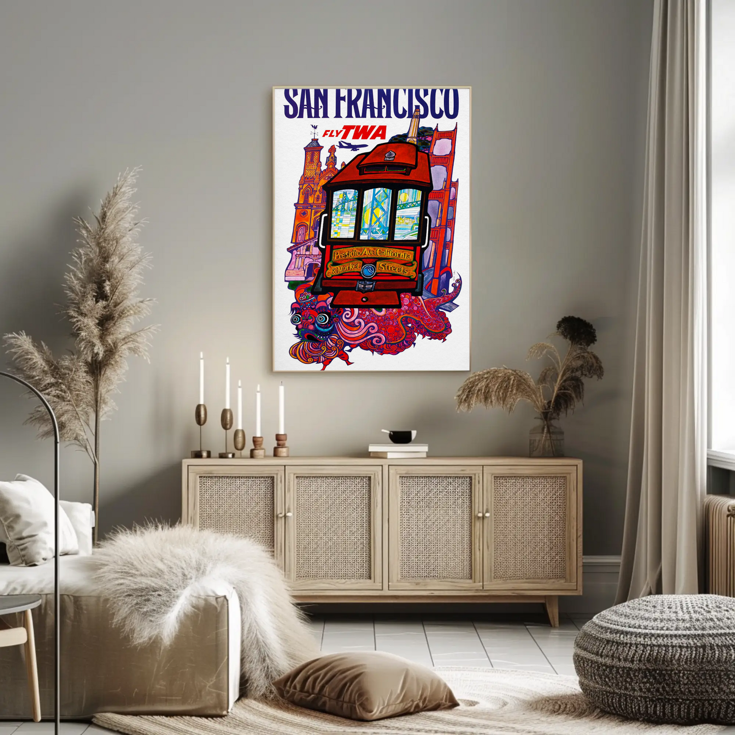 Fly TWA to San Francisco Travel Poster by David Klein