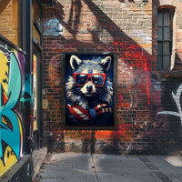 Cool Raccoon in Shades Poster